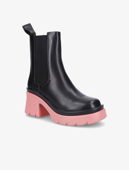 Boots crantées à semelle plateforme - Rose - 2