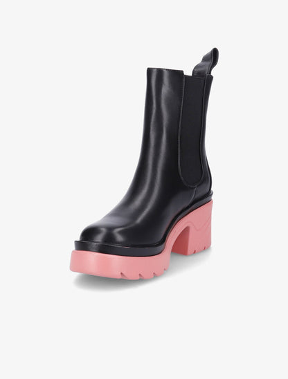 Boots crantées à semelle plateforme - Rose - 3