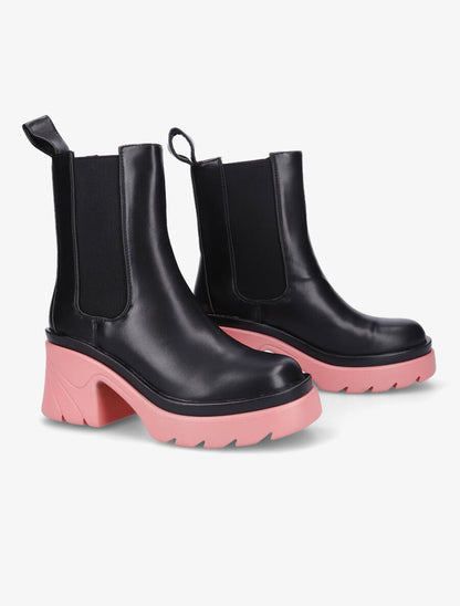 Boots crantées à semelle plateforme - Rose - 4
