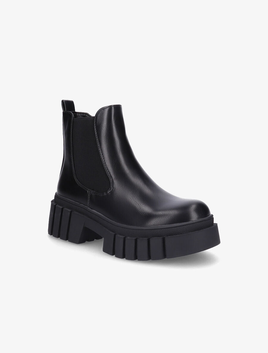 Bottines à semelle plateforme crantée - Noir - 2