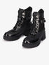 Bottines vernies à détails effet python - Noir - 5