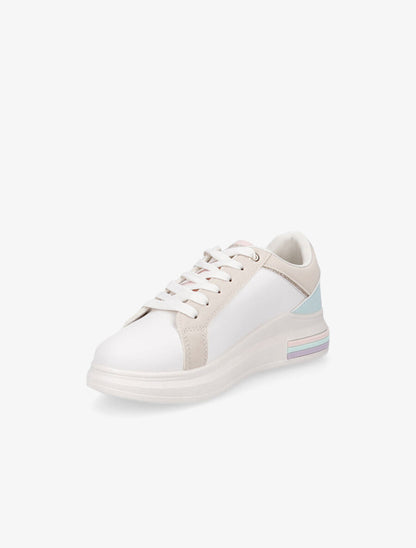 Tennis à paillettes et empiècement - Beige/lilas - 3