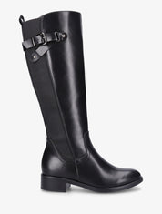 Bottes élastiquées en simili à sangles - Noir - 1