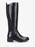 Bottes élastiquées en simili - Noir - 1