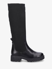 Bottes style chaussettes à semelles crantées - Noir - 5