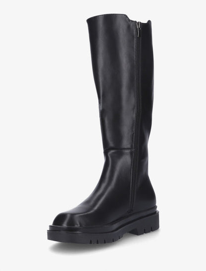Bottes élastiquées en simili - Noir - 3