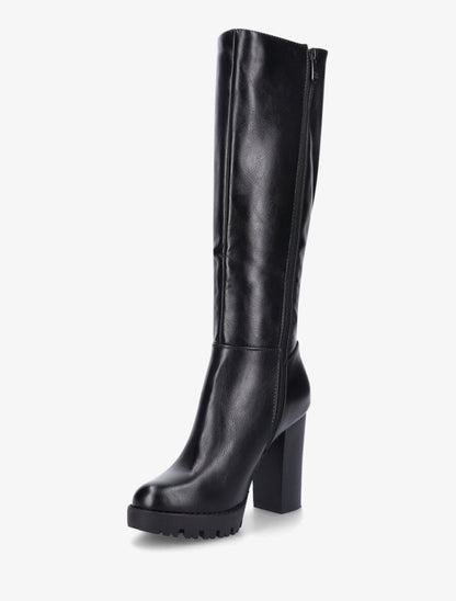 Bottes élastiquées à talon haut - Noir - 3