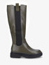 Bottes élastiquées en simili - Kaki - 1