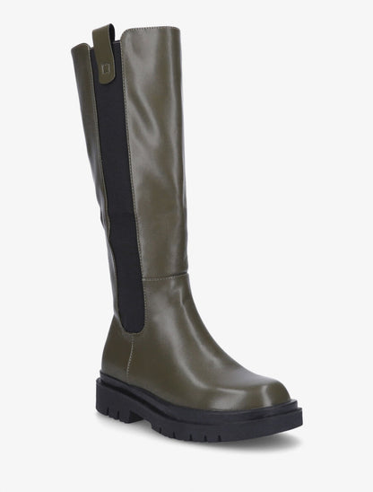 Bottes élastiquées en simili - Kaki - 2