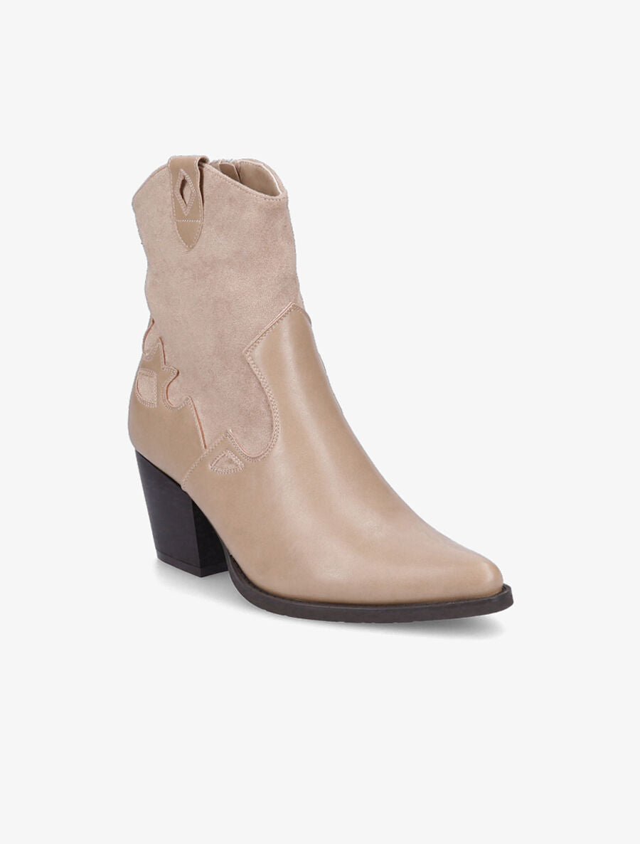 Santiags bi-matière - Beige - 2