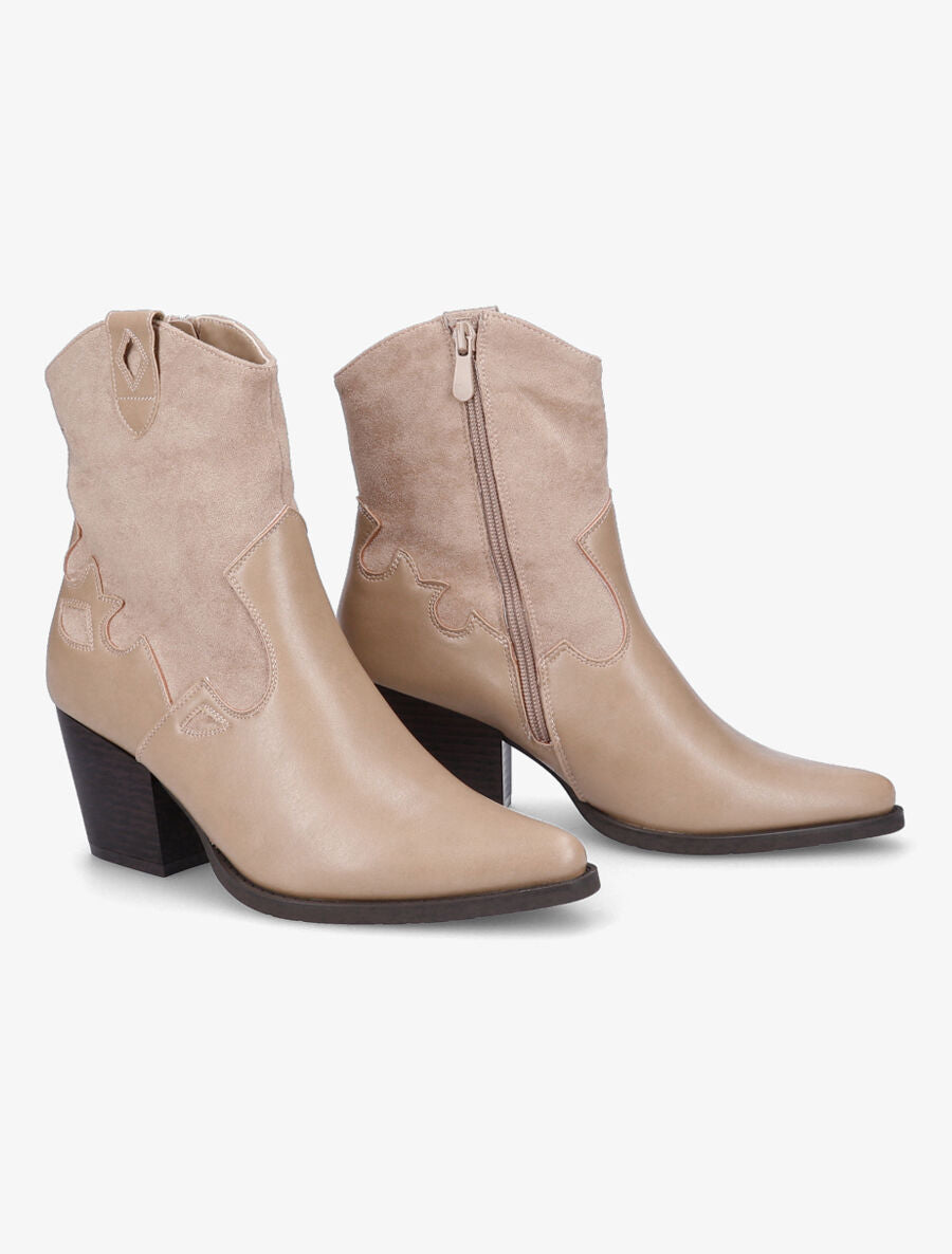 Santiags bi-matière - Beige - 4