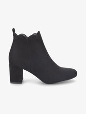 Bottines en suédine à chevilles ondulées - Noir - 5