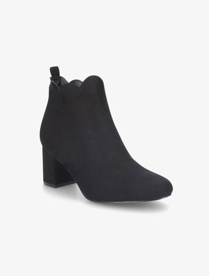 Bottines en suédine à chevilles ondulées - Noir - 2