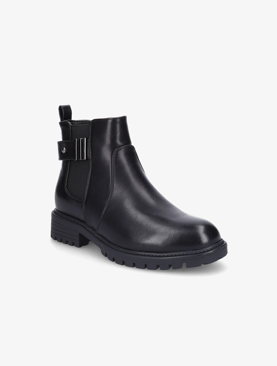 Bottines élastiquées à sangle et semelle crantée - Noir - 2