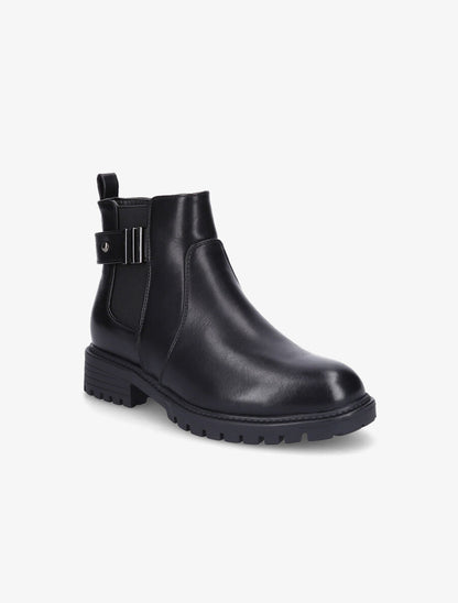 Bottines élastiquées à sangle et semelle crantée - Noir - 2