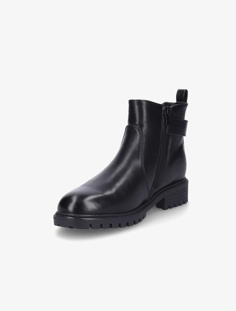 Bottines élastiquées à sangle et semelle crantée - Noir - 3