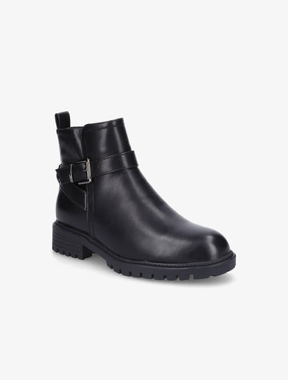 Bottines à boucle et semelle crantée - Noir - 2