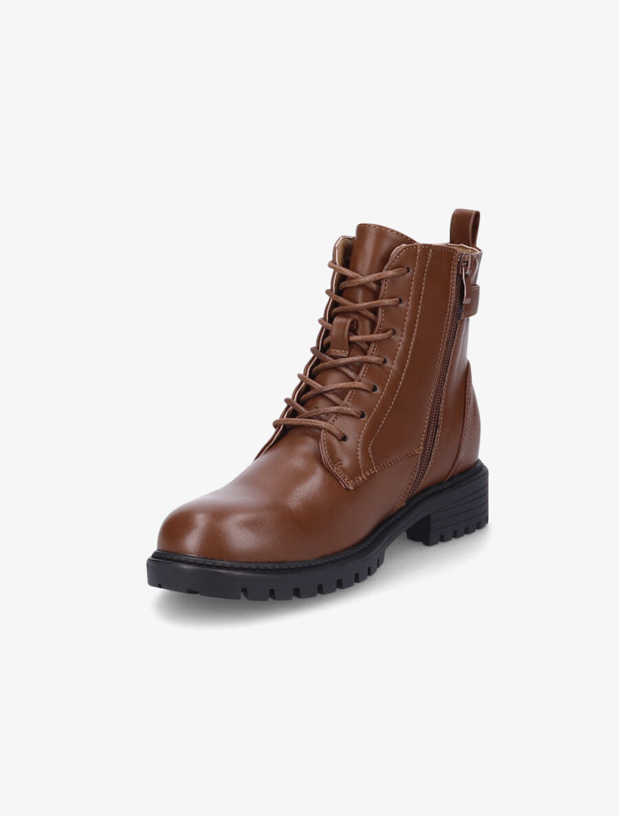 Bottines à lacets et semelle crantée - Marron - 3