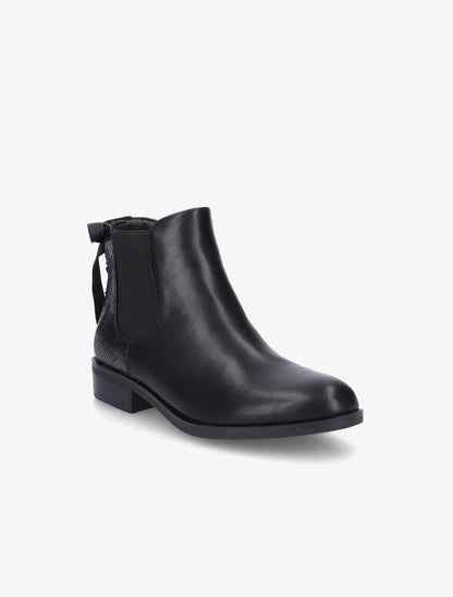 Bottines à contrefort corseté effet python - Noir - 2