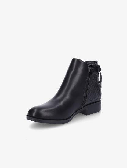 Bottines à contrefort corseté effet python - Noir - 3