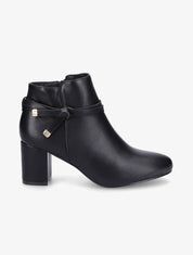 Bottines à talon en simili - Noir - 1