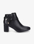 Bottines à talon en simili - Noir - 1