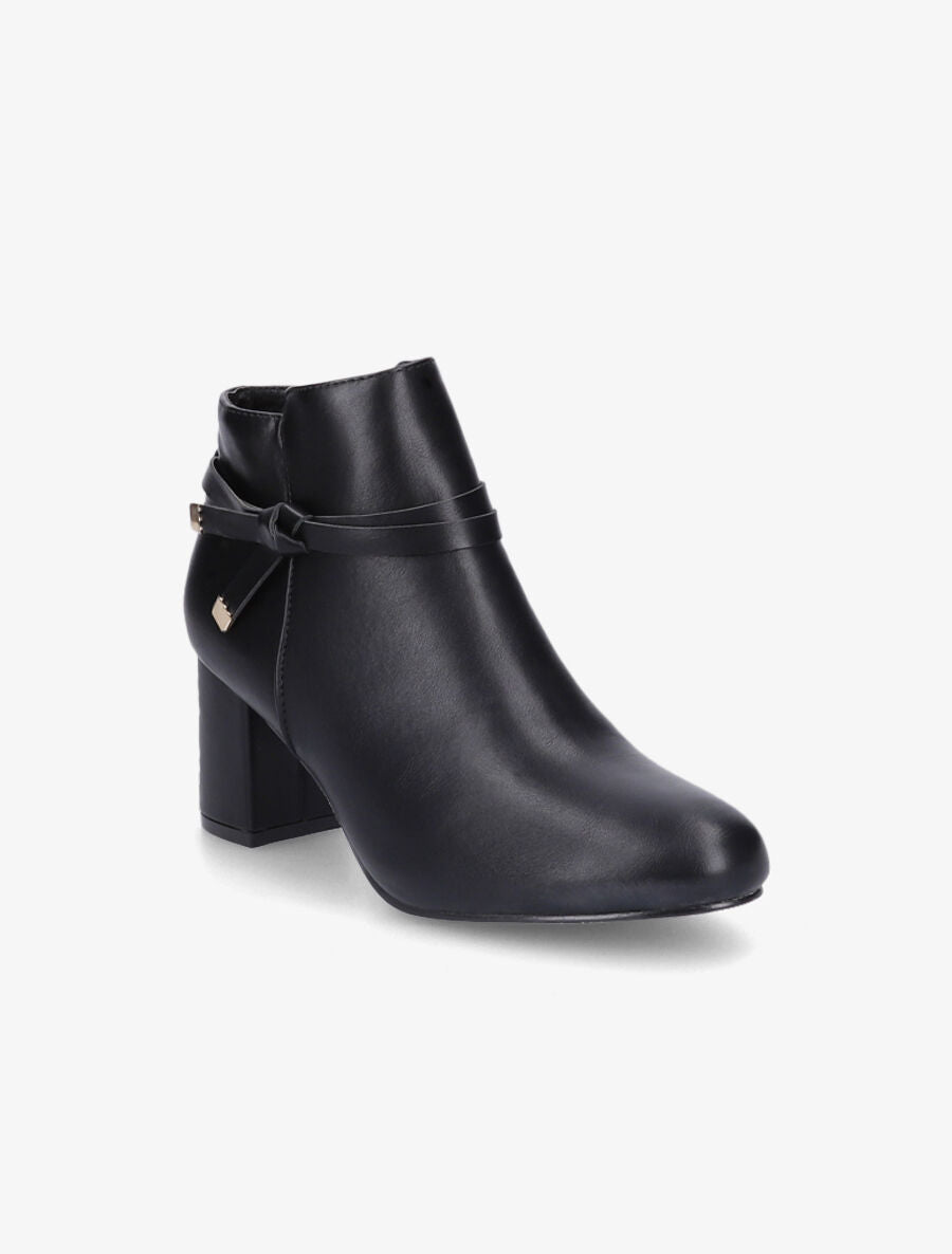 Bottines à talon en simili - Noir - 2