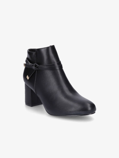 Bottines à talon en simili - Noir - 2