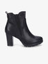 Bottines à talon à empiècement python - Noir - 5