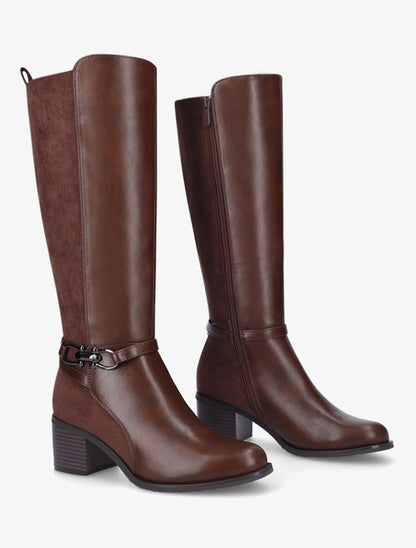 Bottes bi-matière à talon - Marron - 4