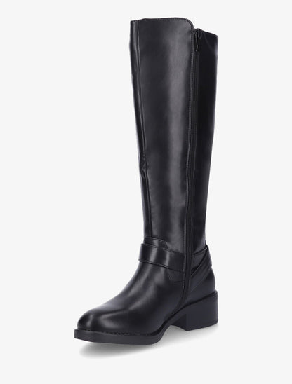 Bottes classiques élastiquées en simili - Noir - 3