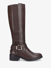 Bottes classiques élastiquées en simili - Marron - 1