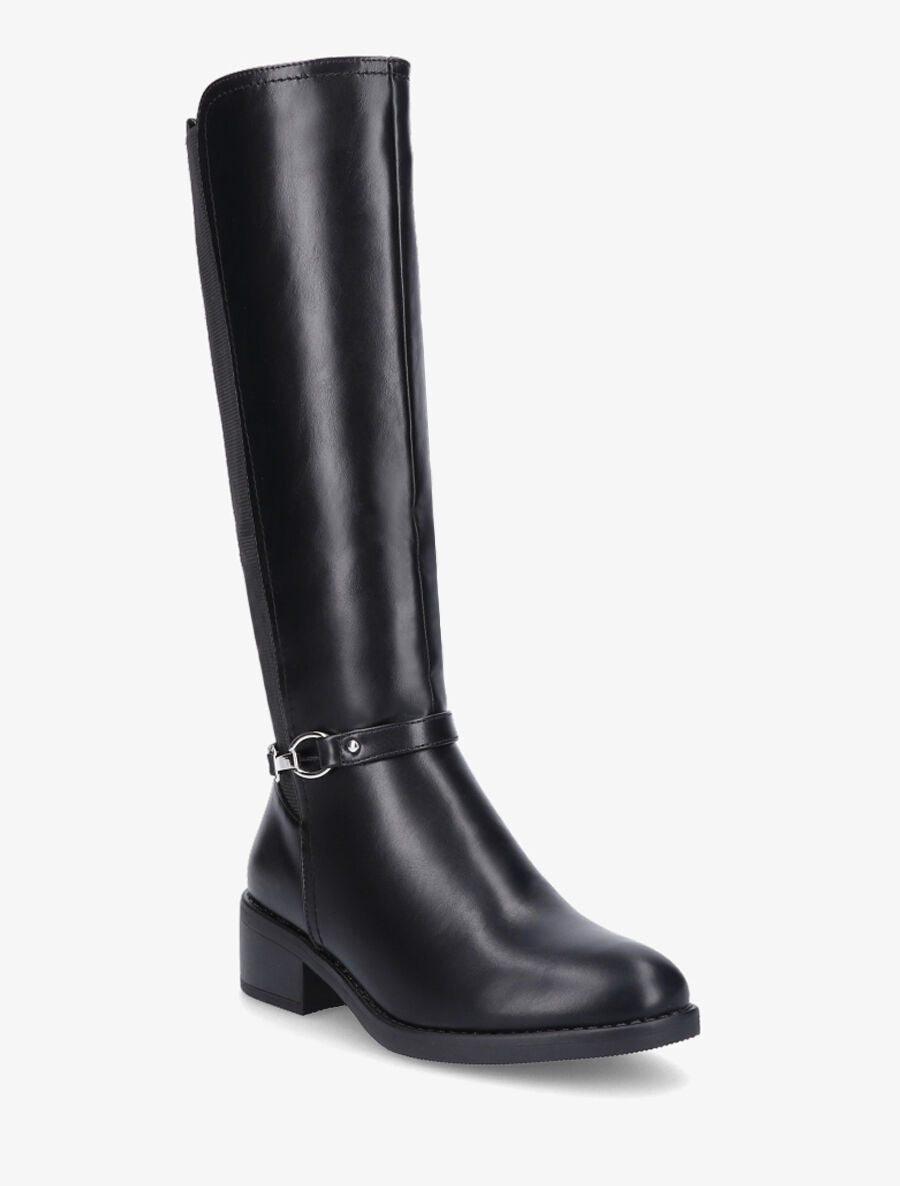 Bottes style cavalière en simili - Noir - 2