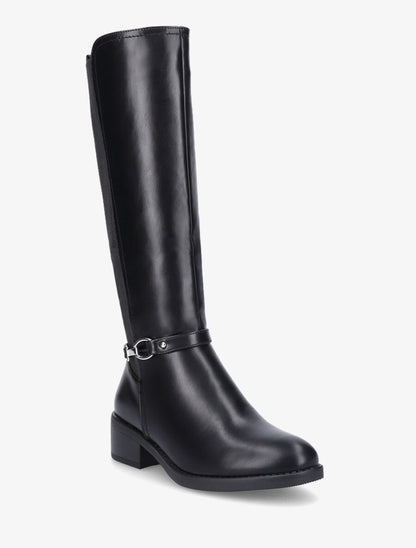 Bottes style cavalière en simili - Noir - 2