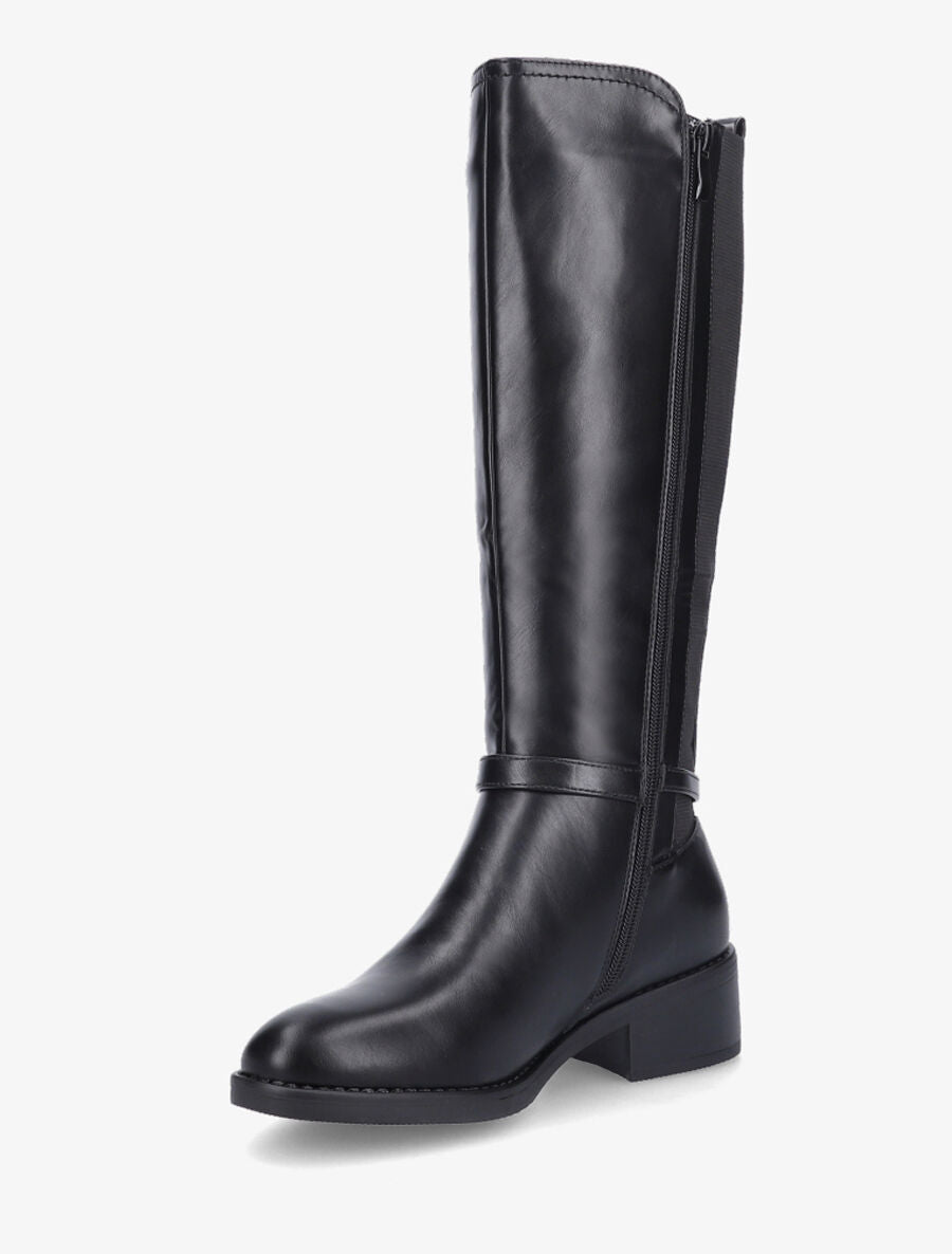 Bottes style cavalière en simili - Noir - 3