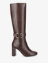 Bottes en simili à talon et boucle - Marron - 5