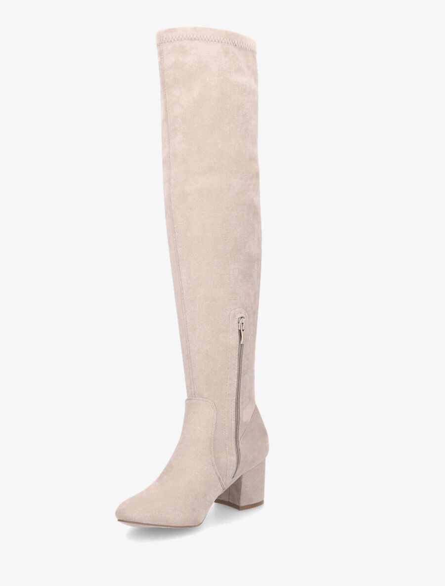 Cuissardes unies en suédine - Beige - 4