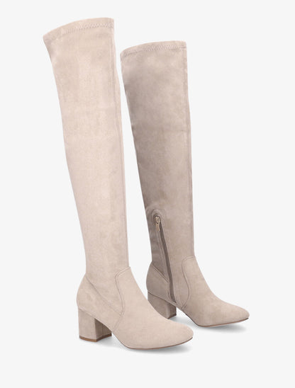Cuissardes unies en suédine - Beige - 5