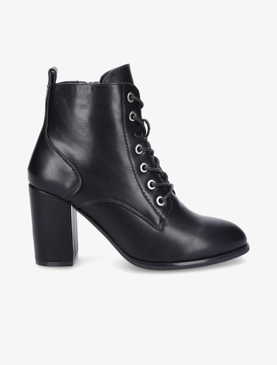 Bottines à lacets en simili - Noir - 5