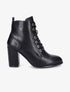 Bottines à lacets en simili - Noir - 5