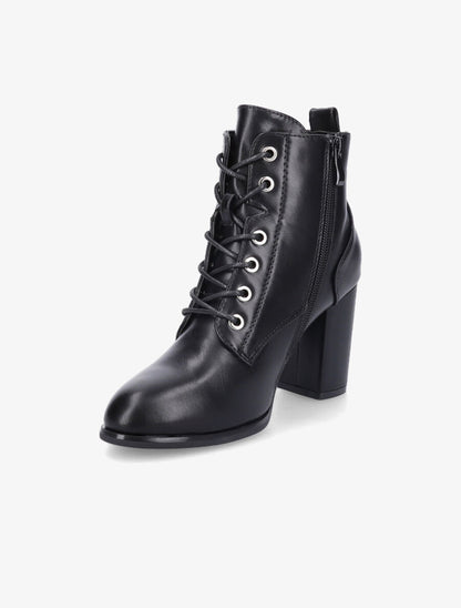 Bottines à lacets en simili - Noir - 3