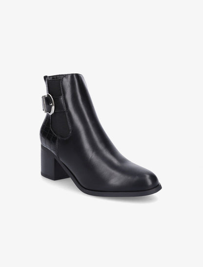 Bottines élastiquées à contrefort croco - Noir - 2