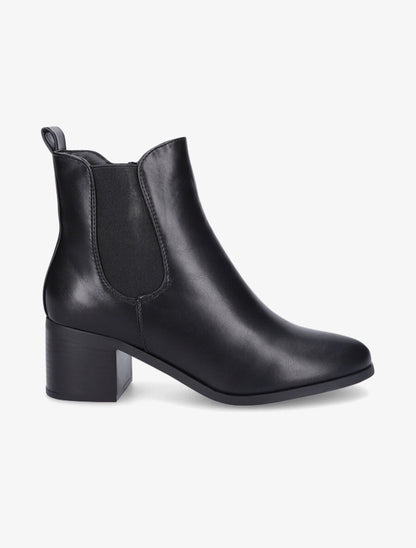 Bottines en simili à talon - Noir - 5