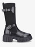 Boots chaussettes à double sangles - Noir - 5