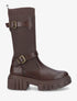 Boots chaussettes à double sangles - Marron - 5