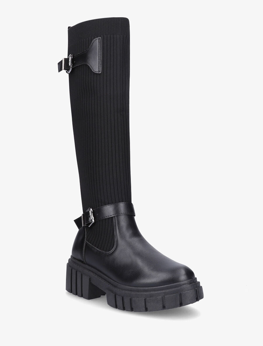 Bottes chaussettes à double sangles - Noir - 2