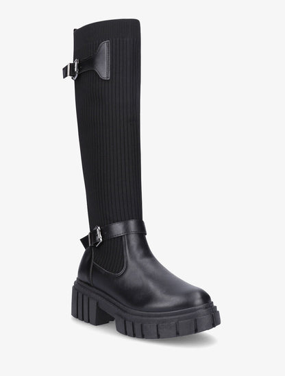 Bottes chaussettes à double sangles - Noir - 2