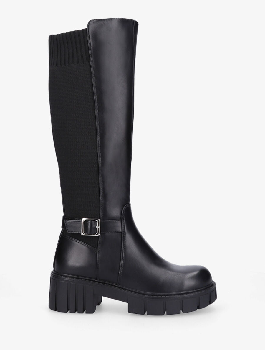 Bottes cavalières à plateforme crantée - Noir - 5