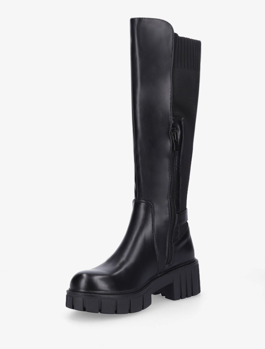 Bottes cavalières à plateforme crantée - Noir - 3