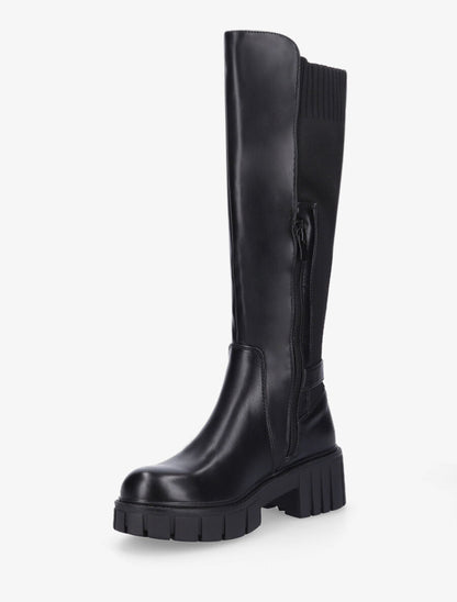 Bottes cavalières à plateforme crantée - Noir - 3